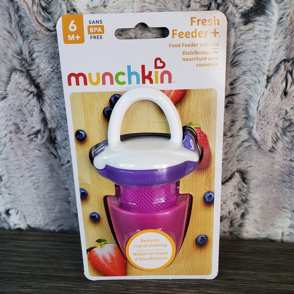 Munchkin Fresh‎ Food Feeder Raw Fresh Teether Purple Pink Baby Toddler BPA Free